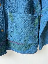 Load image into Gallery viewer, One-of-a-Kind: Indigo Overdyed Feathered Star Chore Coat
