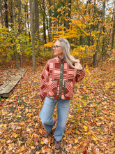 Load image into Gallery viewer, One-of-a-Kind: Geometric Ukrainian Blanket Flora Jacket (M)

