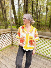 Load image into Gallery viewer, One-of-a-Kind: Vintage Floral Tablecloth Shaftsbury Shirt (L)
