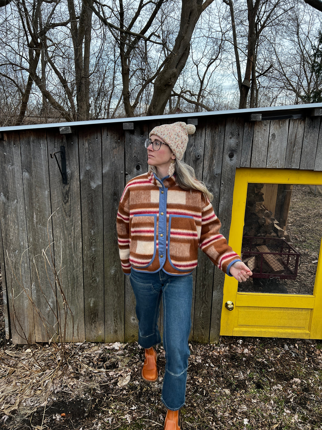 One-of-a-Kind: Vintage Wool Blanket Flora Jacket