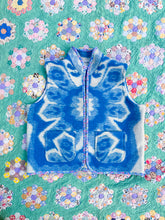 Load image into Gallery viewer, One-of-a-Kind: Blue Floral Ukrainian Blanket Vest (L)
