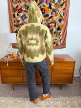 Load image into Gallery viewer, One-of-a-Kind: Butter Yellow and Floral Ukrainian Blanket Hooded Flora Jacket (S)
