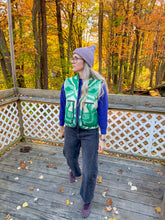 Load image into Gallery viewer, One-of-a-Kind: Green Floral Wool Blanket Vest (XS-M)
