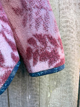 Load image into Gallery viewer, One-of-a-Kind: Cranberry Leaves Ukrainian Blanket Flora Jacket (L)
