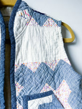 Load image into Gallery viewer, One-of-a-Kind: Indigo Chimney Sweep Quilt Vest (XS-M)
