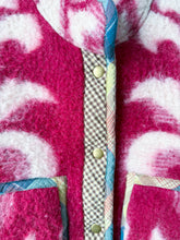 Load image into Gallery viewer, One-of-a-Kind: Deep Fuchsia Floral Ukrainian Blanket Flora Jacket (XS)
