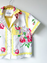 Load image into Gallery viewer, One-of-a-Kind: Sunshine Floral Vintage Tablecloth Shaftsbury Shirt (M)
