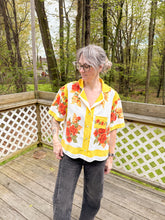 Load image into Gallery viewer, One-of-a-Kind: Vintage Floral Tablecloth Shaftsbury Shirt (L)
