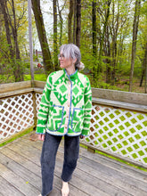 Load image into Gallery viewer, One-of-a-Kind: Geometric Ukrainian Blanket Flora Jacket (L)
