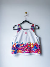 Load image into Gallery viewer, One-of-a-Kind: Vintage Tutti Fruitti Tablecloth Pearl Snap Tank (S)

