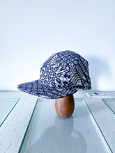 Load image into Gallery viewer, One-of-a-Kind: Indigo Violet Antique Coverlet 5 Panel Hat (Large)
