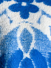 Load image into Gallery viewer, One-of-a-Kind: Blue Floral Ukrainian Blanket Flora Jacket (S)
