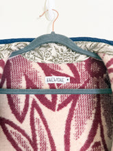 Load image into Gallery viewer, One-of-a-Kind: Toasted Burgundy Floral Ukrainian Blanket Flora Jacket (M)
