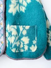 Load image into Gallery viewer, One-of-a-Kind: Turquoise Floral Ukrainian Blanket Flora Jacket (S)
