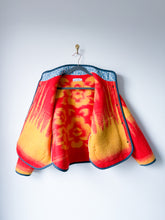 Load image into Gallery viewer, One-of-a-Kind: Red and Goldenrod Floral Ukrainian Blanket Flora Jacket (M)
