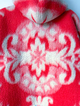 Load image into Gallery viewer, One-of-a-Kind: Coral Floral Ukrainian Blanket Hooded Flora Jacket (S)
