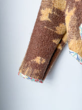 Load image into Gallery viewer, One-of-a-Kind: Brown and Tan Floral Ukrainian Blanket Flora Jacket (S)
