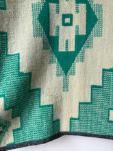 Load image into Gallery viewer, One-of-a-Kind: Geometric Green Ukrainian Wool Blanket Flora Jacket (L)
