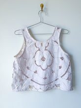 Load image into Gallery viewer, One-of-a-Kind: Cutwork Embroidered Coverlet Turnaround Tank (S)
