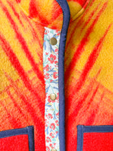 Load image into Gallery viewer, One-of-a-Kind: Red and Goldenrod Floral Ukrainian Blanket Flora Jacket (S)
