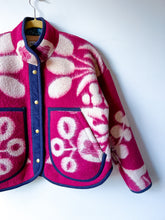 Load image into Gallery viewer, One-of-a-Kind: Fuchsia Berry Ukrainian Wool Blanket Flora Jacket (S)
