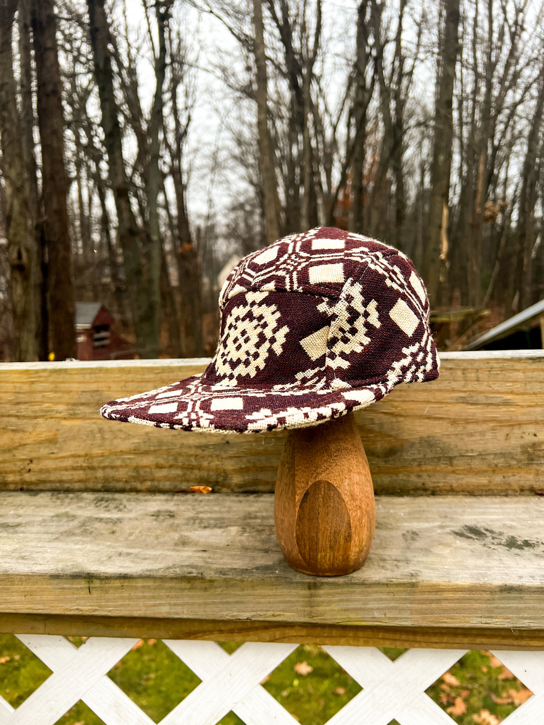 One-of-a-Kind: Antique Coverlet 5 Panel Hat