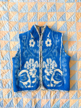 Load image into Gallery viewer, One-of-a-Kind: Blue Folk Art Ukrainian Blanket Vest (XS-M)
