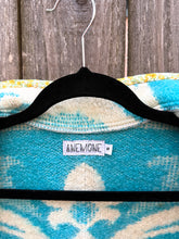 Load image into Gallery viewer, One-of-a-Kind: Bright Blue Floral Vintage Blanket Vest (S)
