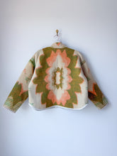 Load image into Gallery viewer, One-of-a-Kind: Orange/Green Floral Ukrainian Blanket Flora Jacket (M)
