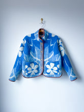 Load image into Gallery viewer, One-of-a-Kind: Blue Floral Ukrainian Blanket Flora Jacket (S)
