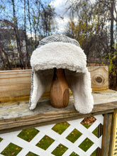 Load image into Gallery viewer, One-of-a-Kind: Homespun Gingham Aviator Quilt Hat (Adult Large)
