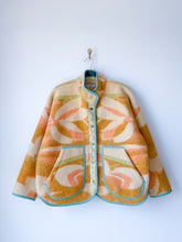 Load image into Gallery viewer, One-of-a-Kind: Tan/Orange/Green Ukrainian Blanket Flora Jacket (L)
