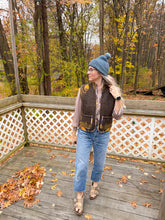 Load image into Gallery viewer, One-of-a-Kind: Bark and Goldenrod Vintage Blanket Vest (XS-M)
