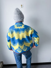 Load image into Gallery viewer, One-of-a-Kind: Blue and Yellow Ukrainian Blanket Flora Jacket (M)
