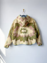 Load image into Gallery viewer, One-of-a-Kind: Butter Yellow and Floral Ukrainian Blanket Hooded Flora Jacket (S)

