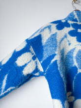 Load image into Gallery viewer, One-of-a-Kind: Blue Floral Ukrainian Blanket Flora Jacket (S)
