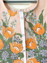 Load image into Gallery viewer, One-of-a-Kind: Vintage Peachy Floral Tablecloth Pearl Snap Tank (M)
