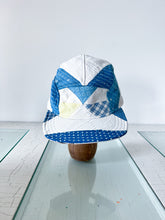 Load image into Gallery viewer, One-of-a-Kind: Indigo Half Square Triangle 5 Panel Hat
