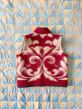 Load image into Gallery viewer, One-of-a-Kind: Burgundy Floral Ukrainian Blanket Vest (XS-M) #2
