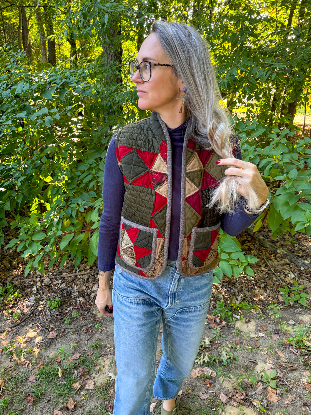 One-of-a-Kind: Twinkling Star Lined Quilt Vest (XS-M)