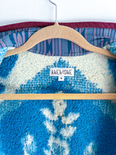 Load image into Gallery viewer, One-of-a-Kind: Blue Floral Wool Blanket Flora Jacket (S)
