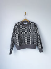 Load image into Gallery viewer, One-of-a-Kind: Black and Cream Coverlet Pullover (L)

