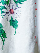 Load image into Gallery viewer, One-of-a-Kind: White Floral Vintage Tablecloth Shaftsbury Shirt (M)
