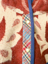 Load image into Gallery viewer, One-of-a-Kind: Rust Floral Wool Ukrainian Blanket Hooded Flora Jacket (M)
