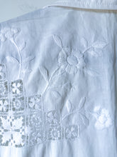 Load image into Gallery viewer, One-of-a-Kind: Antique lace and embroidered Shaftsbury Shirt (S)
