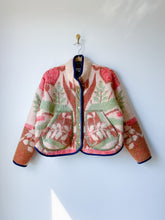 Load image into Gallery viewer, One-of-a-Kind: Red &amp; Green Floral Vintage Ukrainian Blanket Flora Jacket (S)
