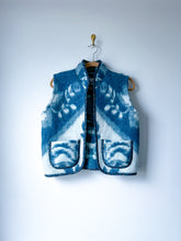 Load image into Gallery viewer, One-of-a-Kind: Ukrainian Blue Floral Vintage Blanket Vest (XS-M)
