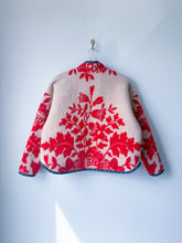 Load image into Gallery viewer, One-of-a-Kind: Cherry Floral Ukrainian Blanket Flora Jacket (M)
