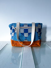 Load image into Gallery viewer, One-of-a-Kind: Indigo Nine Patch Weekender Bag
