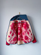 Load image into Gallery viewer, One-of-a-Kind: Fuchsia Floral Ukrainian Blanket Hooded Flora Jacket (L)
